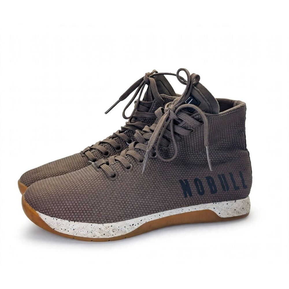 NOBULL High Top Trainer Mens 6 Brown Taupe Gum CrossFit Shoes Pre-Owned Good